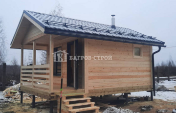 Баня брусовая 4х4.5 м. с террасой 1.5х4.0м, Тверская обл., Кимрский р-н.